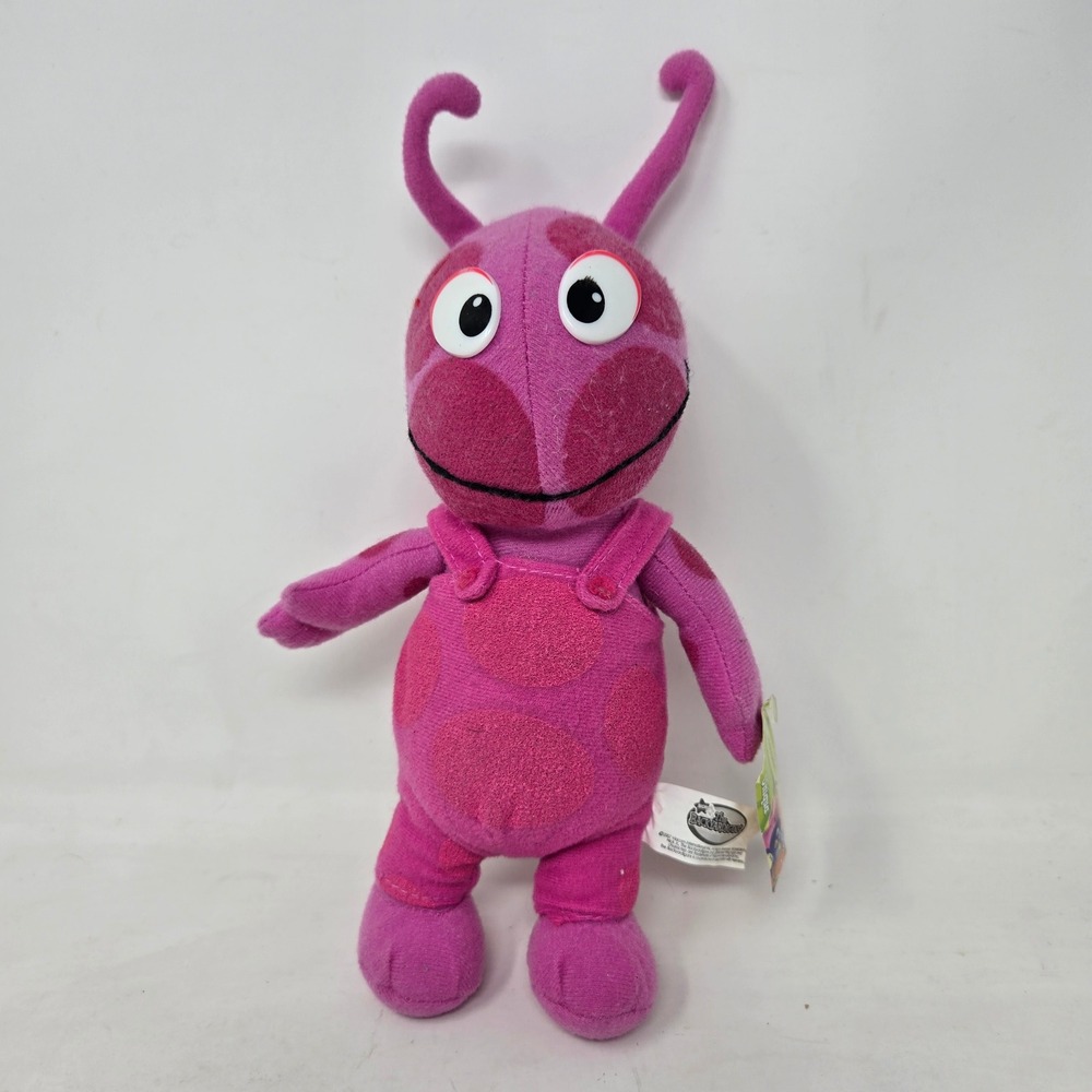 The Backyardigans Uniqua Plush 10 Inch Pink Polka Dot Stuffed Animal Nanco‎ 2007